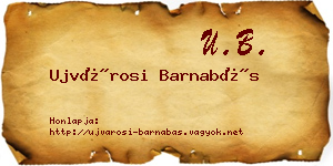 Ujvárosi Barnabás névjegykártya
